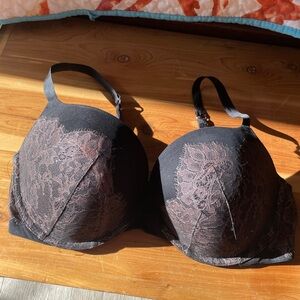 Victoria's Secret Black and Brown Lace Bra